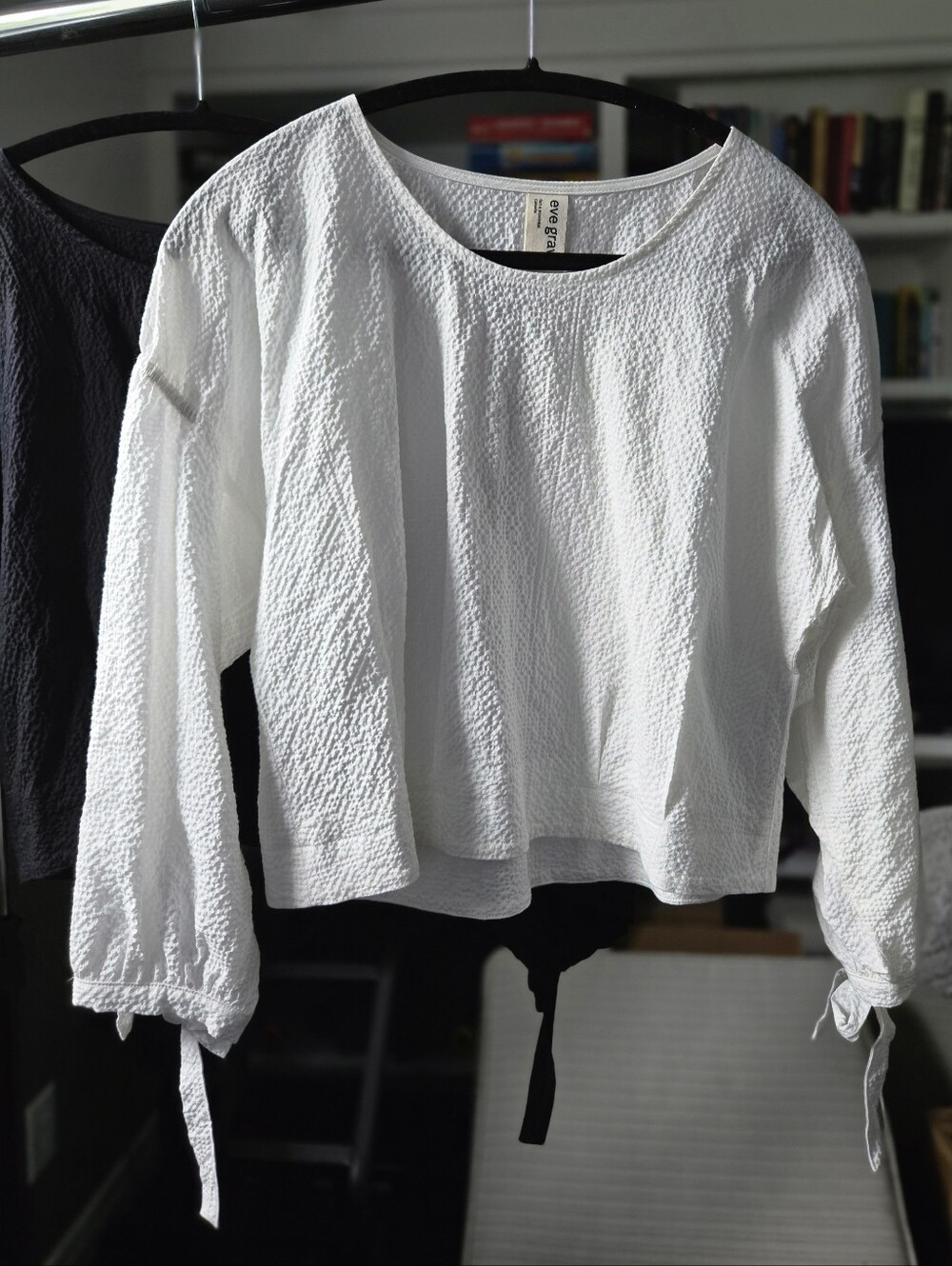 Eve Gravel Elie Top - Seersucker, Textured, Bows